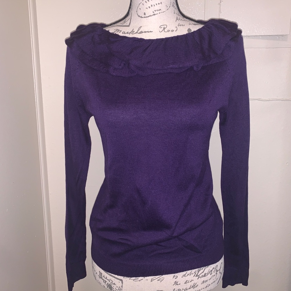 Deep Purple ruffle sweater